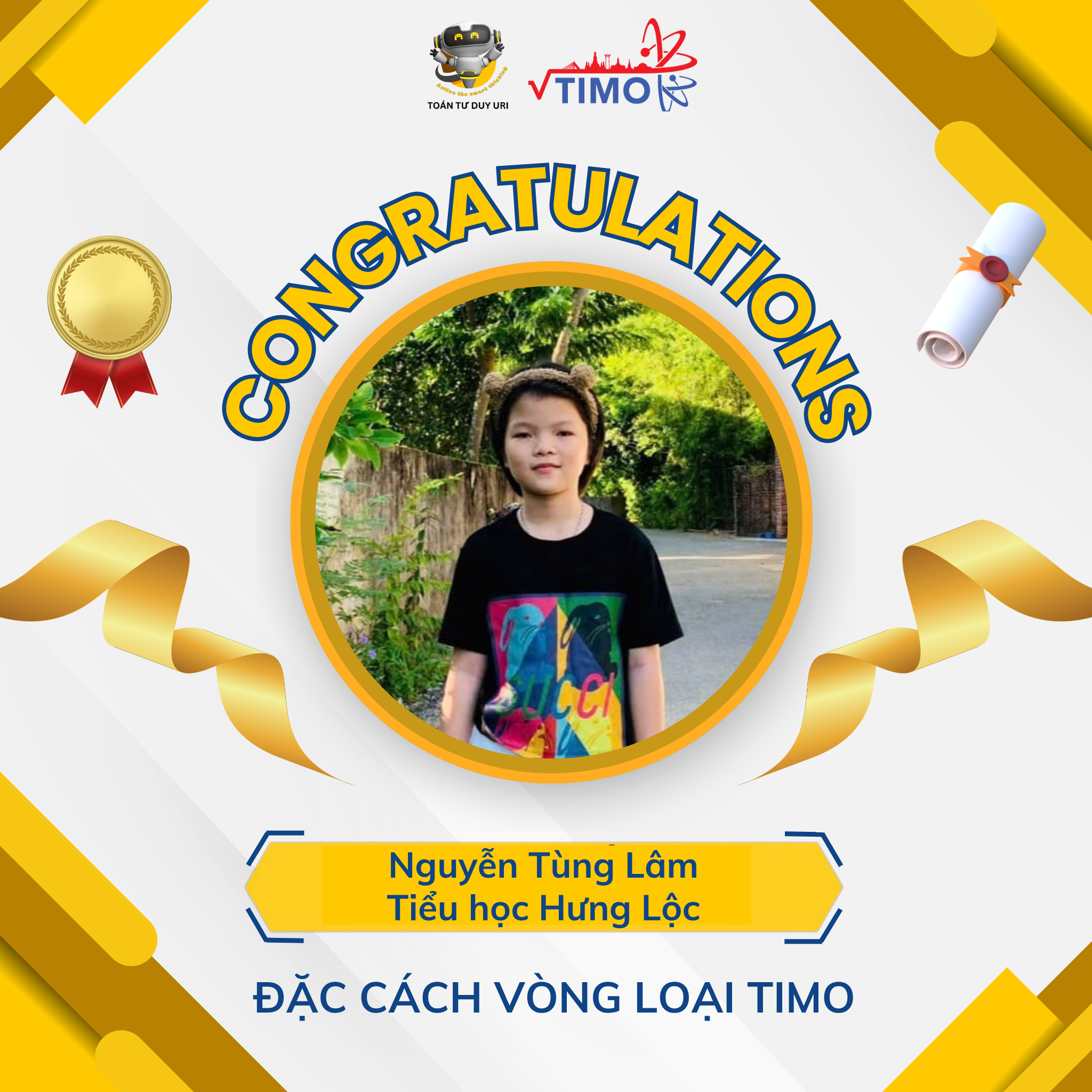 CHÚC MỪNG CÁC CHIẾN BINH NHÍ URI XUẤT SẮC ĐƯỢC ĐẶC CÁCH VÒNG LOẠI VÀ ĐẠT ĐIỂM TUYỆT ĐỐI KỲ THI TOÁN QUỐC TẾ TIMO 2025-2026